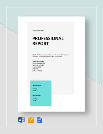 Professional Report Template Word 36 Free Sample Example Format