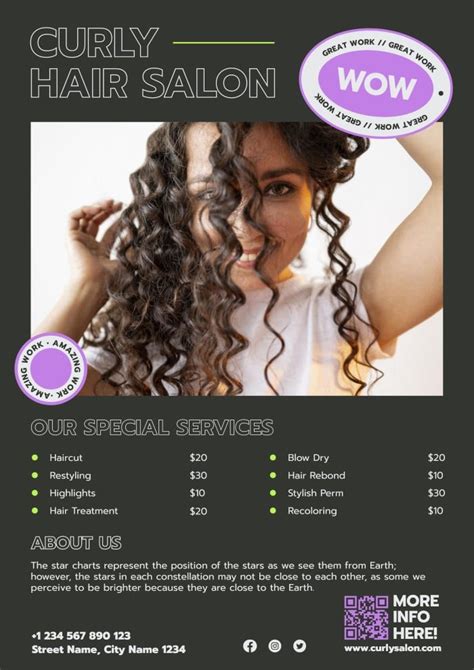 Free Cool Curly Hair Salon Poster Template To Customize