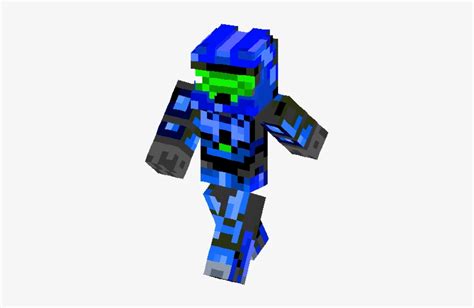 Blue Master Chief Green Visor Skin Minecraft Png Image Transparent