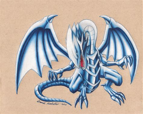 Blue Eyes White Dragon Colored Pencil By Gerardmirabelliart On Deviantart