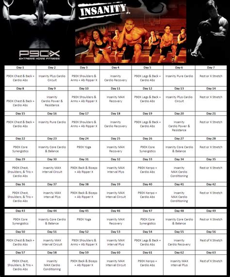 px insanity hybrid  downloadable workout sheets schedule