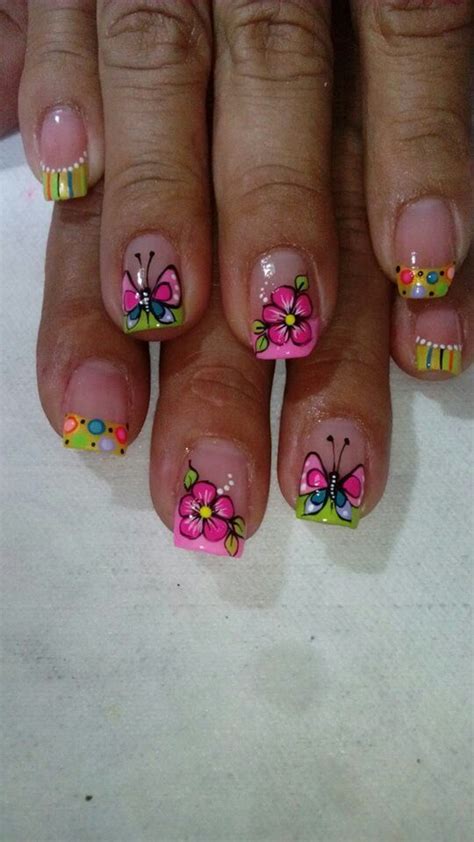 Uñas decoradas con mariposas faciles. Que cheveres! | Manicura de uñas, Deko uñas, Diseños de ...