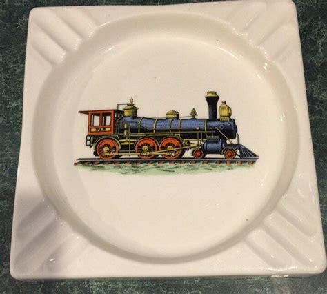 Railroad Themed Ash Tray Trinket Dish Locomotive Lerick Mfg Co