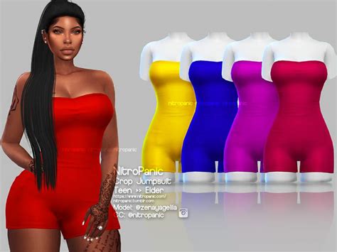 Crop Jumpsuit Sims 4 Mods Clothes Cropped Jumpsuit