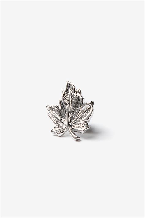 Silver Metal Maple Leaf Lapel Pin