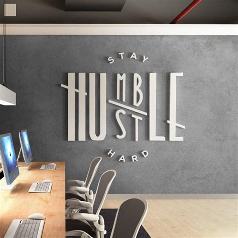 Stay Humble Hustle Hard Dimensional Letters Business Etsy Office