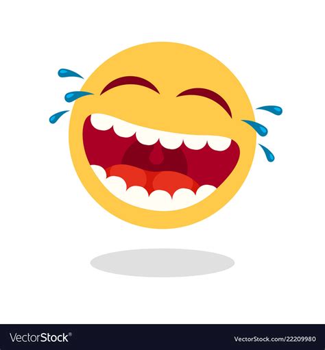 Laughing Smiley Emoticon Cartoon Happy Face Vector Image