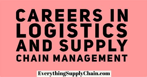 Careers In Logistics And Supply Chain Management