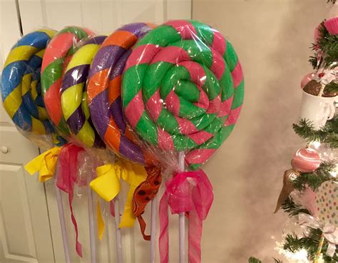 Set Of 5 Giant Outdoorindoor Lollipops Decor Christmas Etsy Giant