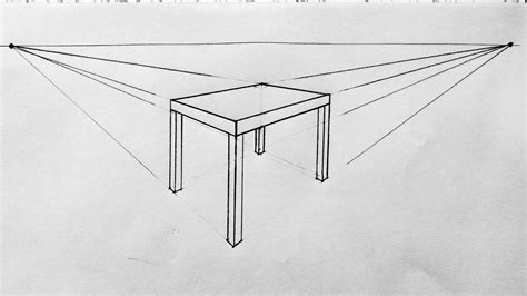Table Perspective Drawing