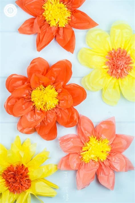Giant Tissue Paper Flowers Easy Paper Craft Diy