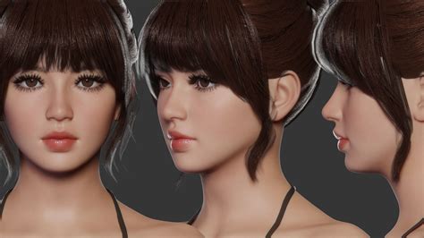 3D Model JOY Realistic Female Character VR AR Low Poly CGTrader