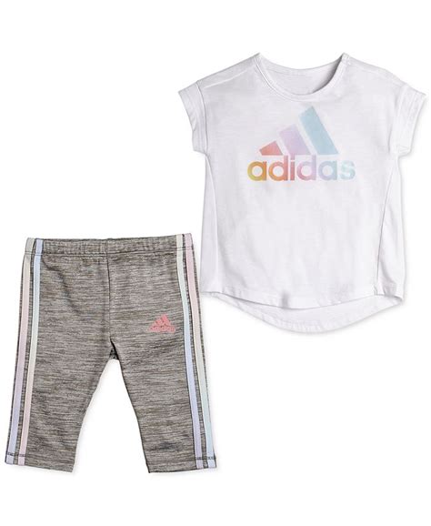 Adidas Baby Girls 2 Pc T Shirt And Carpi Tights Set Macys