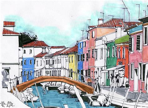 Burano Venice Italy Drawing By Paul Guyer Fine Art America