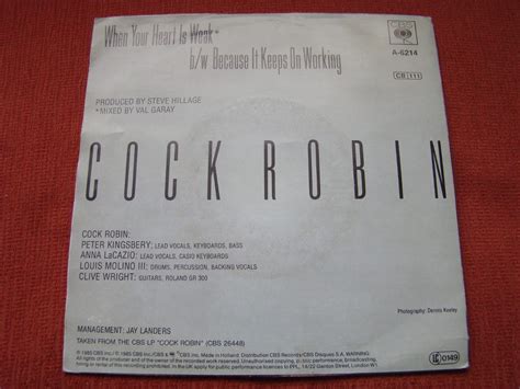 Single Cock Robin When Your Heart Is Weak 1985 Holanda 12000