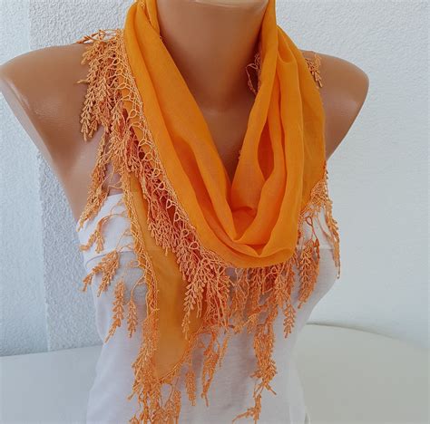 Orange Cotton Scarf Summer Scarves Orange Scarf Scarf Women Fashion