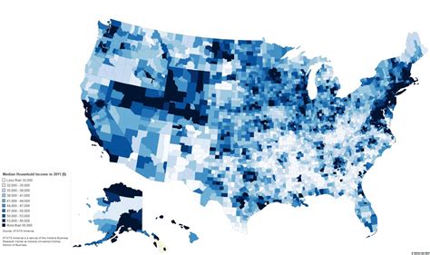 Median Household Income By Us County Infographic Median Household