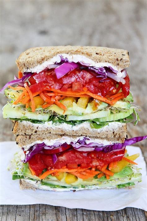 Rainbow Vegetable Sandwich Recipe Two Peas And Their Pod