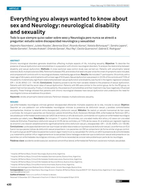 pdf everything you always wanted to know about sex and neurology neurological disability and