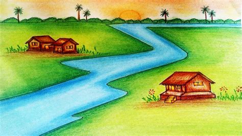How To Draw A River Step Landscape Drawings Landscape Sketch Images