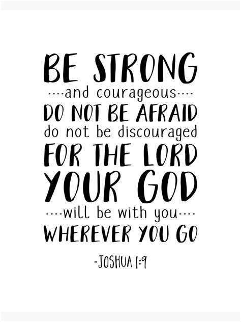 be strong and courageous joshua 1 9 bible verse inspirational quote christian t canvas