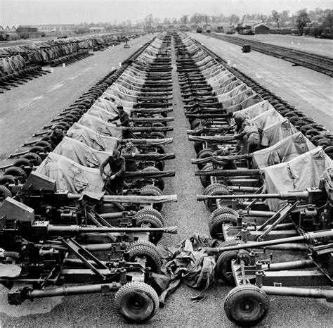 40 Mm Bofors Light Anti Aircraft Guns Stockpiled In England Prior To D