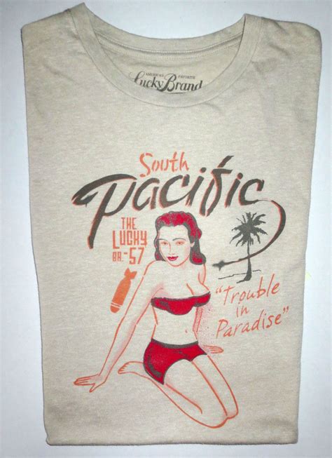 new lucky brand south pacific trouble in paradise oatmeal shirt med mens shirts mens tshirts