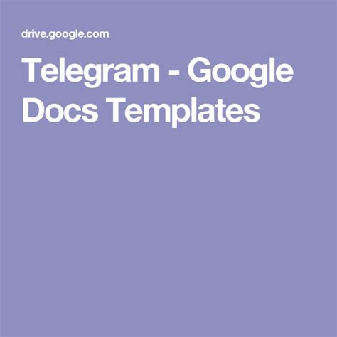 Telegram - Google Docs Templates (With images) | Docs ...
