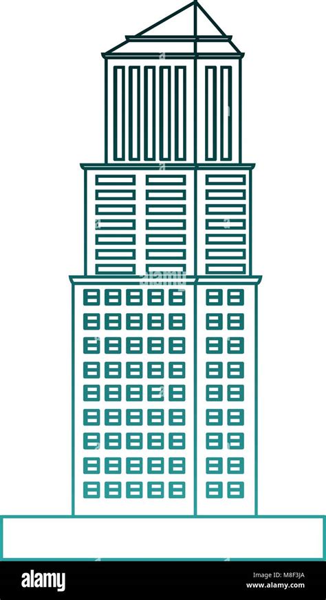 Pixelated Building Isolated Vector Illustration Graphic Design Stock