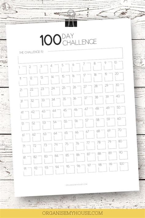 Free Printable 100 Day Challenge Calendar A4 And Letter