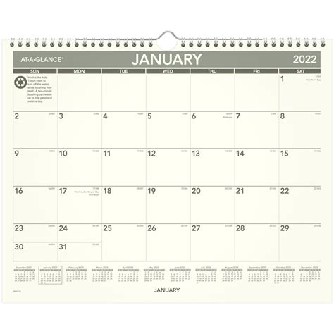 At A Glance Recycled Monthly Wall Calendar 15 X 12 January 2022 To