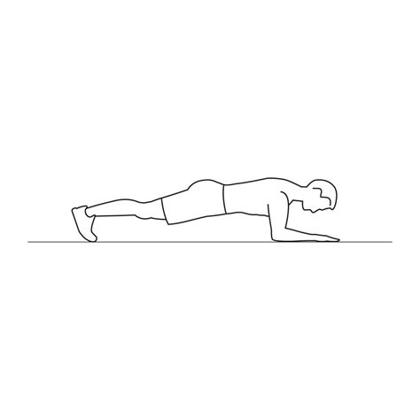 Fitness Vector Illustration Elbow Plank Workout — Stockhype