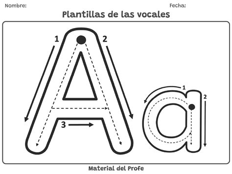 Plantilla De Las Vocales Material Del Profe