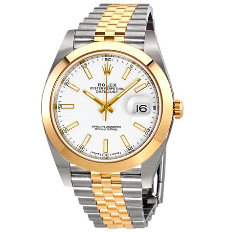 Rolex Datejust 41 White Dial Steel And 18k Yellow Gold Jubilee Bracelet