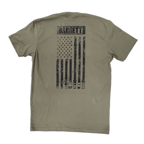 Barrett Store T Shirt Barrett Muzzle Flag Military Green