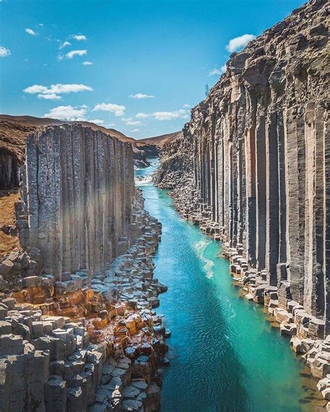 Giant Basalt Canyon In Stuolagil Iceland Beautiful Places To Visit