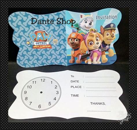 Jual Undangan Ulang Tahun Invitation Undangan Motif Paw Patrol Di