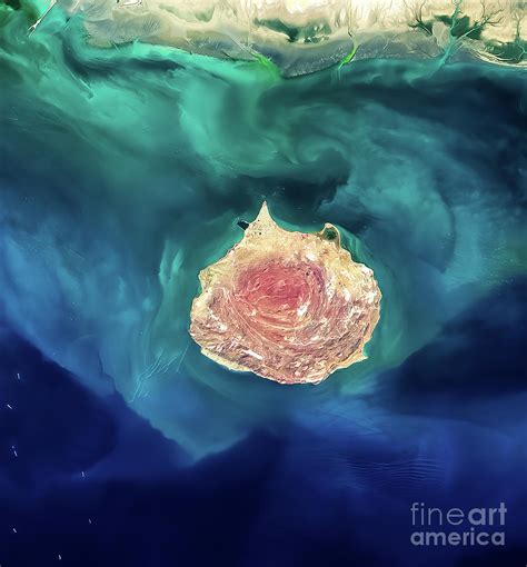 Rainbow Island Iran From Space Photograph By M G Whittingham