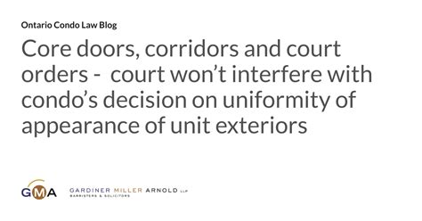 Core Doors Corridors And Court Orders Court Wont Interfere With