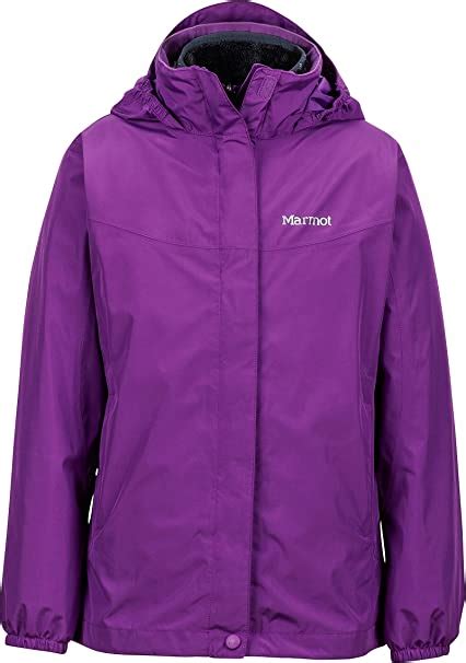 Marmot Northshore Girls Waterproof Hooded Rain Jacket With Removable