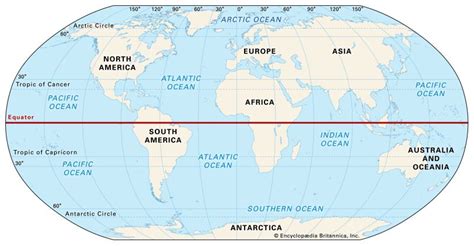 World Map With Equator Students Britannica Kids Homework Help