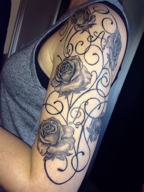 Shaded Rose Tattoo Incorporated Initials Rose Tattoo Tattoos Shade