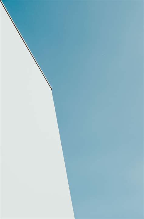 Hd Wallpaper White Concrete Building Under Teal Sky Minimalist Photo