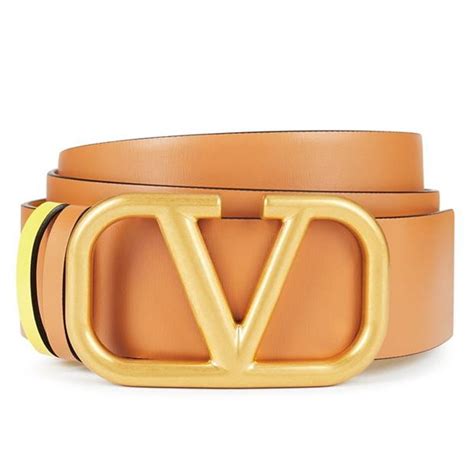 Valentino Garavani V Logo 4cm Reversible Belt Women Belts Flannels
