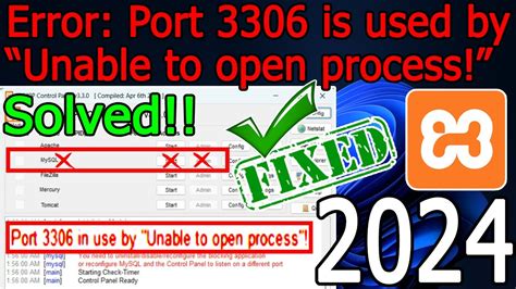 Fixed How To Fix Xampp Port 3306 In Use By Unable To Open Process