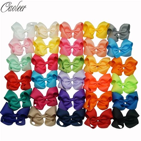 Aliexpress Com Buy 4 Inch Boutique Hair Bows Girls Grosgrain Ribbon