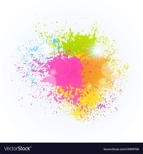 Paint Splash Color Festival Happy Holi India Vector Image