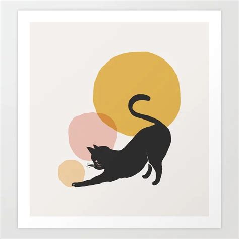 Buy Abstractioncatplaycircleminimalism001a Art Print By Forgetme