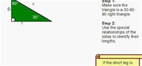 Trying to find a missing side length? How to Use Shortcuts with 30-60-90 Triangles. « Math ...