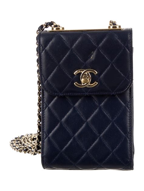 Chanel Trendy Cc Phone Holder Crossbody Bag Blue Crossbody Bags